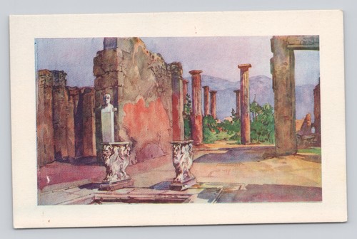 Postcard painting atrium of - -,